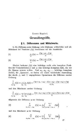 Erstes Kapitel. Grundbegriffe.