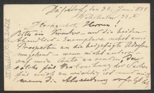 Brief an B. Schott's Söhne : 30.06.1888