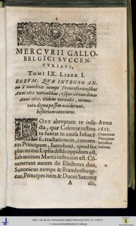 Tomus IX. Liber I.