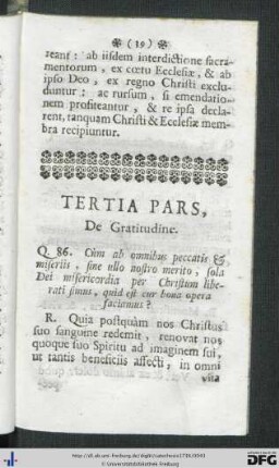 Terta Pars, De Gratitudine.