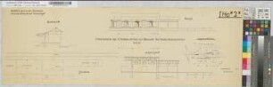 Erweiterung des Güterschuppens auf Bahnhof Rietberg-Neuenkirchen: Grundriß, Ansicht, Schnitte, Lageplan, M. 1:100 und M. 1:1.000