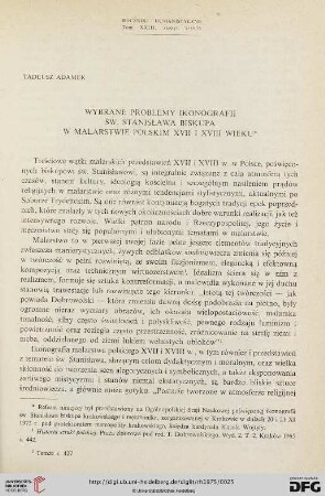 Tom 23: Wybrane problemy ikonografii św. Stanisława Biskupa w malarstwie polskim XVII i XVIII wieku