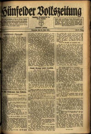 Ausgabe vom Dienstag, den 24. Mai 1921.