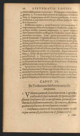 Caput IV. De Tractatione substantiae naturalis corporeae.