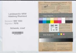 Entnazifizierung Josef Schwede, geb. 07.01.1898 (Angest.)