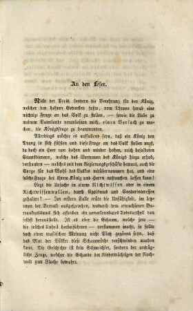 Die Preisfrage des Königs beantwortet nach Vernunft und Wahrheit : ein freies Wort jedem ehrlichen Deutschen insbesondere jedem Bayer gewidmet