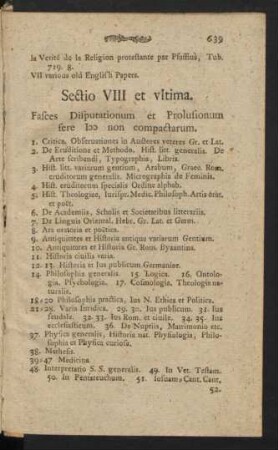 VIII. Fasces Disputationum et Prolusionum fere ... non compactarum