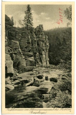 Zöblitz. Teufelsmauer im Schwarzwassertal