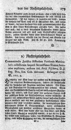 2) Rechtsgelahrheit.