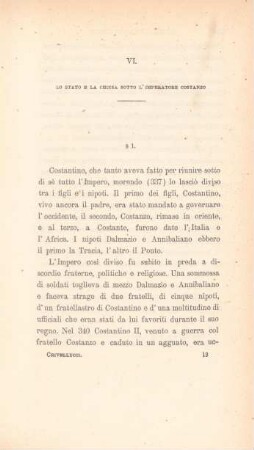 VI. Lo stato e la chiesa sotto l'imperatore Costanzo