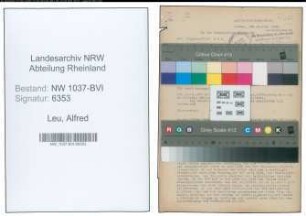 Entnazifizierung Alfred Leu , geb. 11.05.1900 (Arzt)