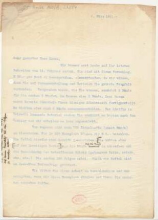 Brief an Emil Kross : 04.03.1911