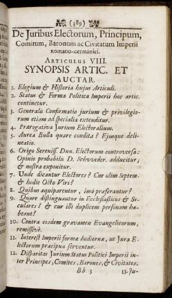 Articulus VIII. De Iuribus Electorum, Principum, Comitum, Baronum ac Civitatum Imperii Romano-Germanici