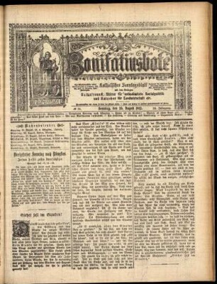 Erste Ausgabe vom Sonntag, den 25. August 1912.