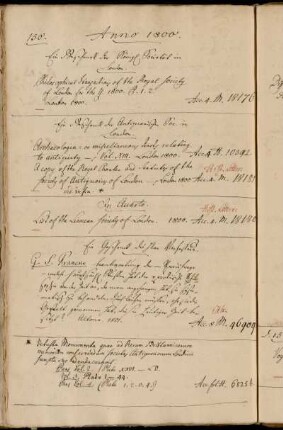 Ein Geschenck der Königl Societät in London. - Ein Geschenk der Antiquarischen Soc. in London. - Ein Geschenck des Hhrn Verfassers [Georg Samuel Francke].
