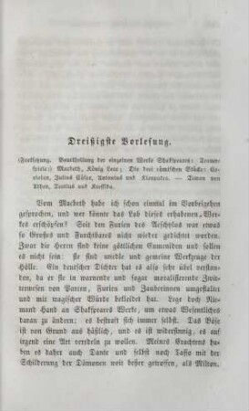 Dreißigste Vorlesung