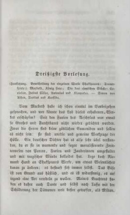 Dreißigste Vorlesung