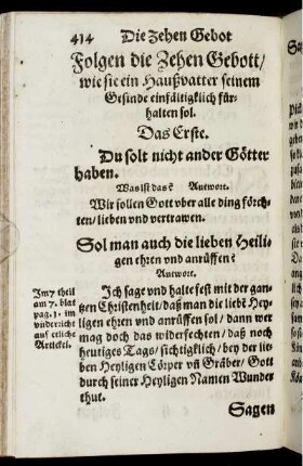 Folgen die Zehen Gebott/ wie sie ein Haußvatter seinem Gesinde einfältiglich fürhalten sol.