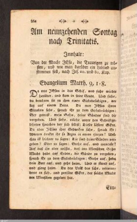Am neunzehenden Sontag nach Trinitatis.