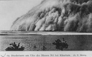 Staubsturm : Staubsturm am Ufer des Blauen Nils bei Khartum