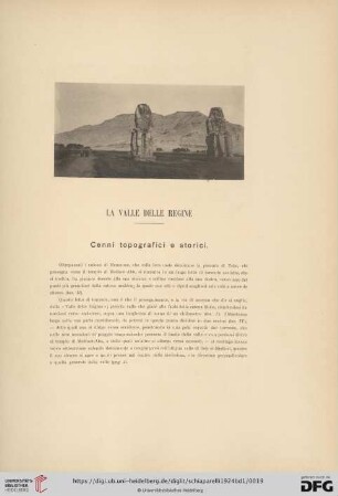 La Valle delle Regine; Cenni topografici e storici