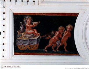 Szenen aus der römischen Geschichte und Mythologie, Der junge Bacchus auf einem von zwei Satyrkindern gezogenen Wagen
