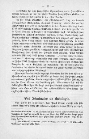 Das Séminaire de théologie