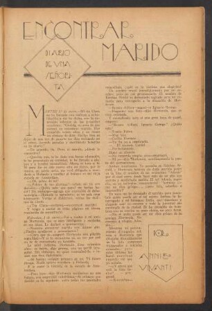 Encontrar marido : Diario de una señorita. - [Ilustraciones de Mario López]