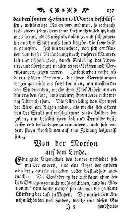 Von der Motion auf dem Lande
