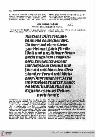 N.F. 6.1926 S. 130-131: Die Dürerr Schule