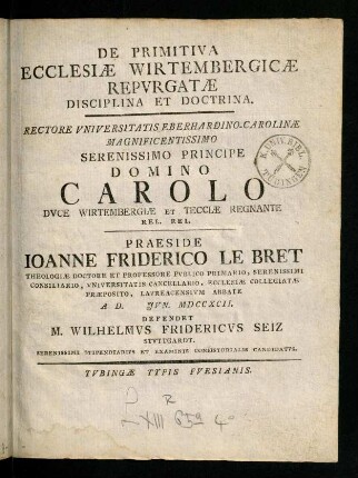 1-77, De Primitiva Ecclesiae Wirtembergicae Repurgatae