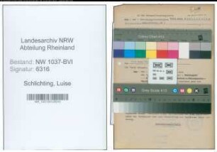 Entnazifizierung Luise Schlichting , geb. 17.06.1905 ()