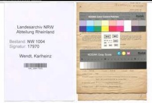 Entnazifizierung Karlheinz Wendt , geb. 17.08.1921 (Kaufm.Angestellter)