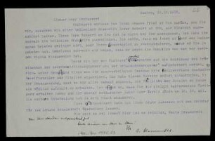 Nr. 55: Brief von Otto Blumenthal an David Hilbert, Aachen, 12.12.1933