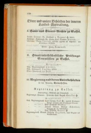 Obere und untere Behoerden der inneren Landes=Verwaltung.