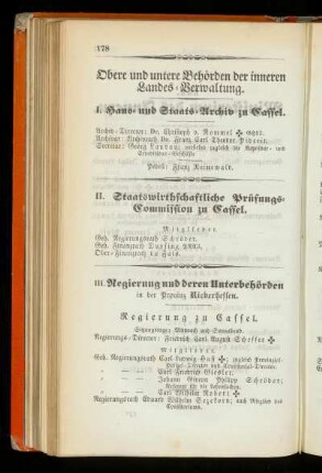 Obere und untere Behoerden der inneren Landes=Verwaltung.