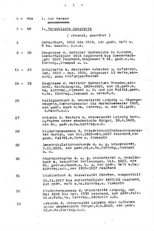 1 - 92a, I. Zur Person