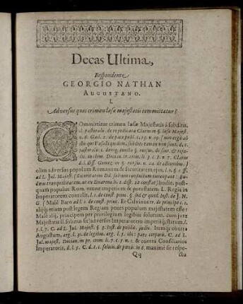 Decas Ultima