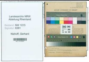 Entnazifizierung Gerhard Niehoff , geb. 26.11.1874 (Klempner)