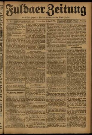 Ausgabe vom Donnerstag, den 21. April 1921.