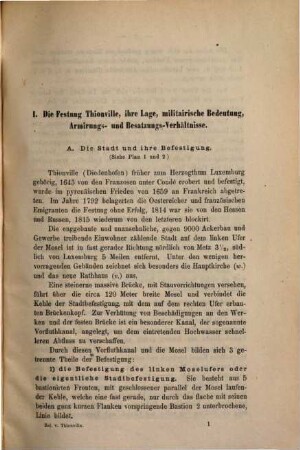Die Cernirung, Belagerung und Beschiessung von Thionville im deutsch-französischen Kriege 1870/71