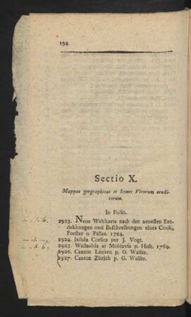 Sectio X. Mappae geographicae et Icones Virorum eruditorum