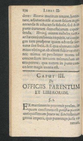 Caput III. De Officiis Parentum Et Liberorum.