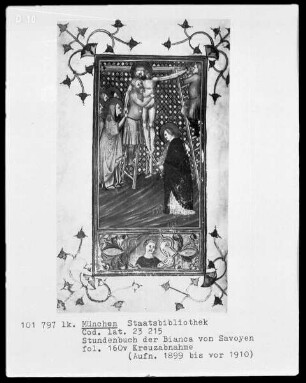 Stundenbuch der Bianca von Savoyen — Bildseite mit zwei Miniaturen, Folio 160 verso