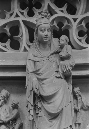 Havelberg. Dom St. Martin, Chorschranke, Detail: Maria mit dem Jesusknaben