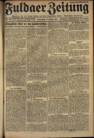 Ausgabe vom Donnerstag, den 27. Oktober 1927.