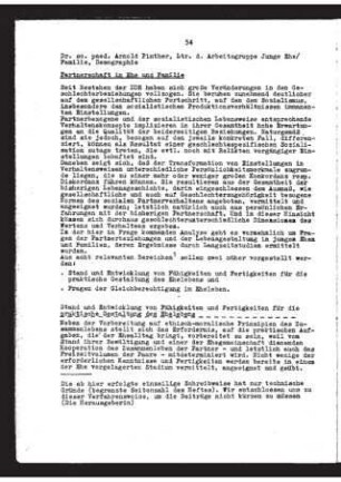 Partnerschaft in Ehe und Familie