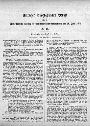 No 31, 28. Juni 1878