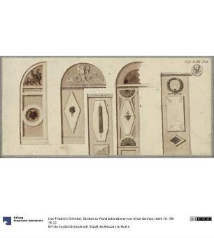 Studien zu Wanddekorationen von Innenräumen