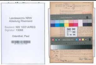 Entnazifizierung Paul Odenthal , geb. 17.09.1897 ()
